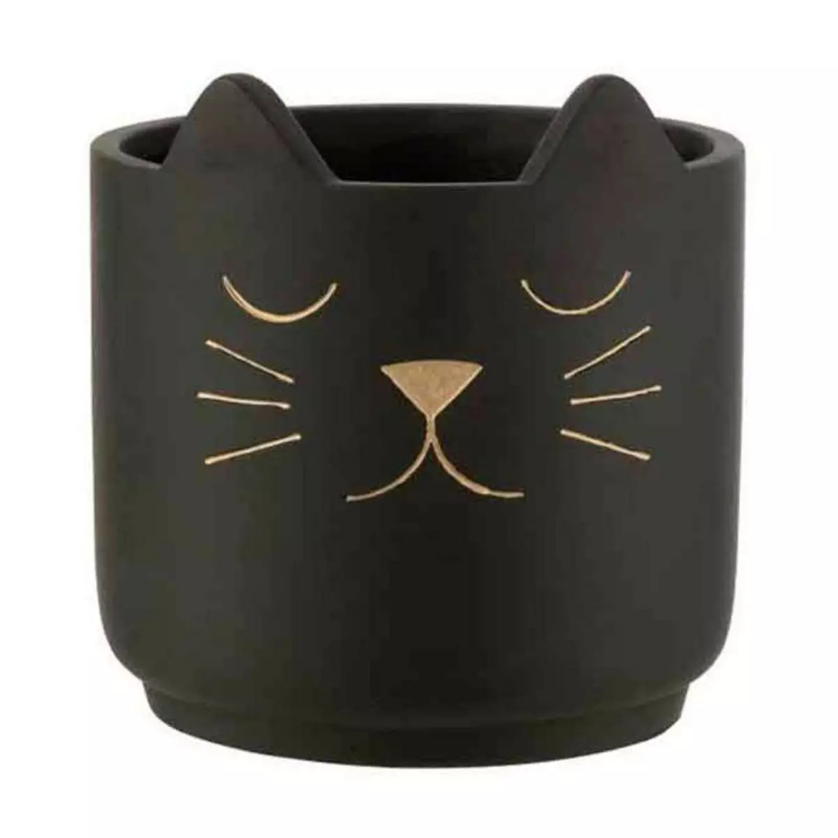Paris Prix Cache-Pot en Céramique  Chat  20cm Noir & Or