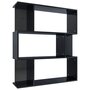 VIDAXL Bibliotheque/Separateur de piece Noir brillant 80x24x96 cm