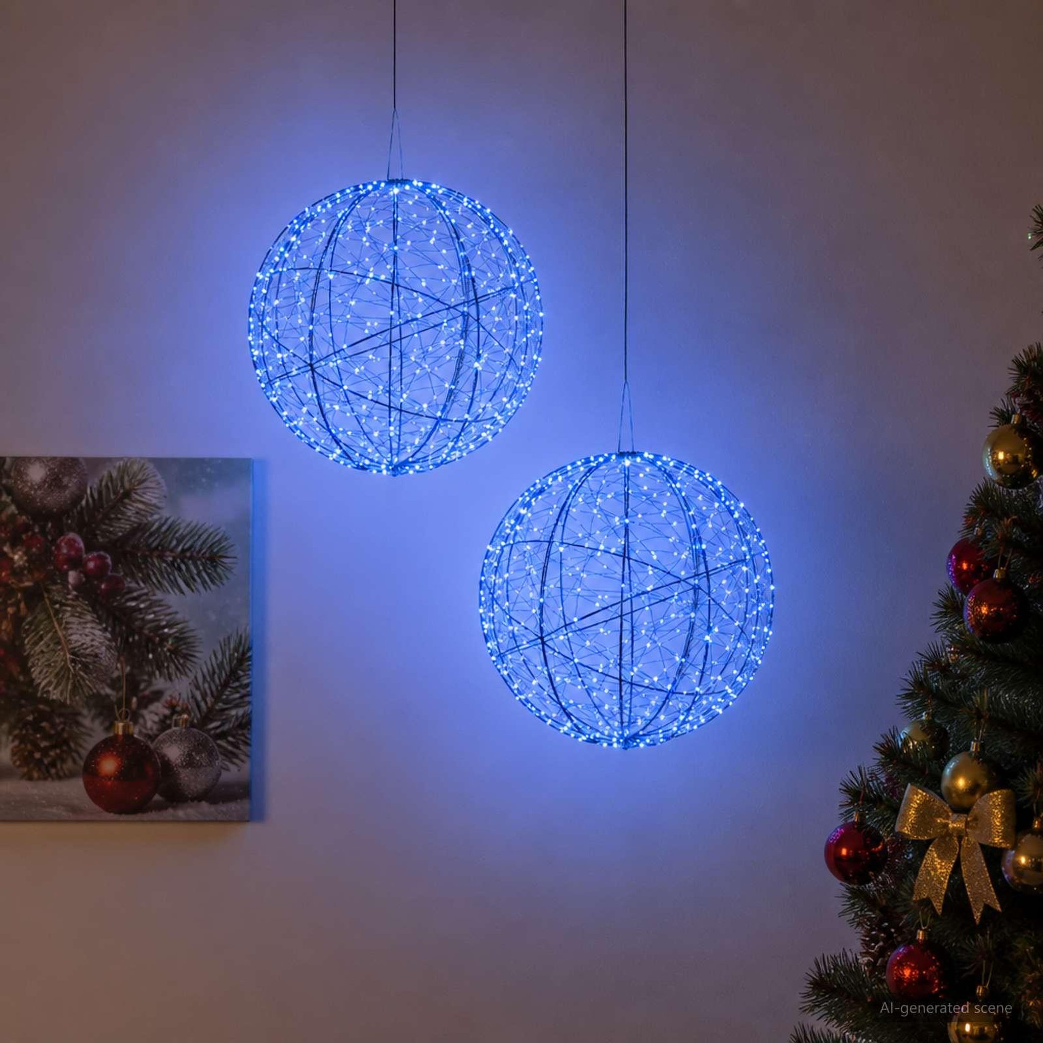 Voir la diapositive 2 : VIDAXL Lumiere de finial de Noël 2 pc 1000 LED Bleu Ø 40 x 42 cm