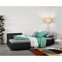 Voir la diapositive 5 : MARKET24 Canapé d'angle réversible convertible 3 places+Coffre - Simili noir et tissu gris - L 274 x P 184 cm - CELINA - Fabriqué en U