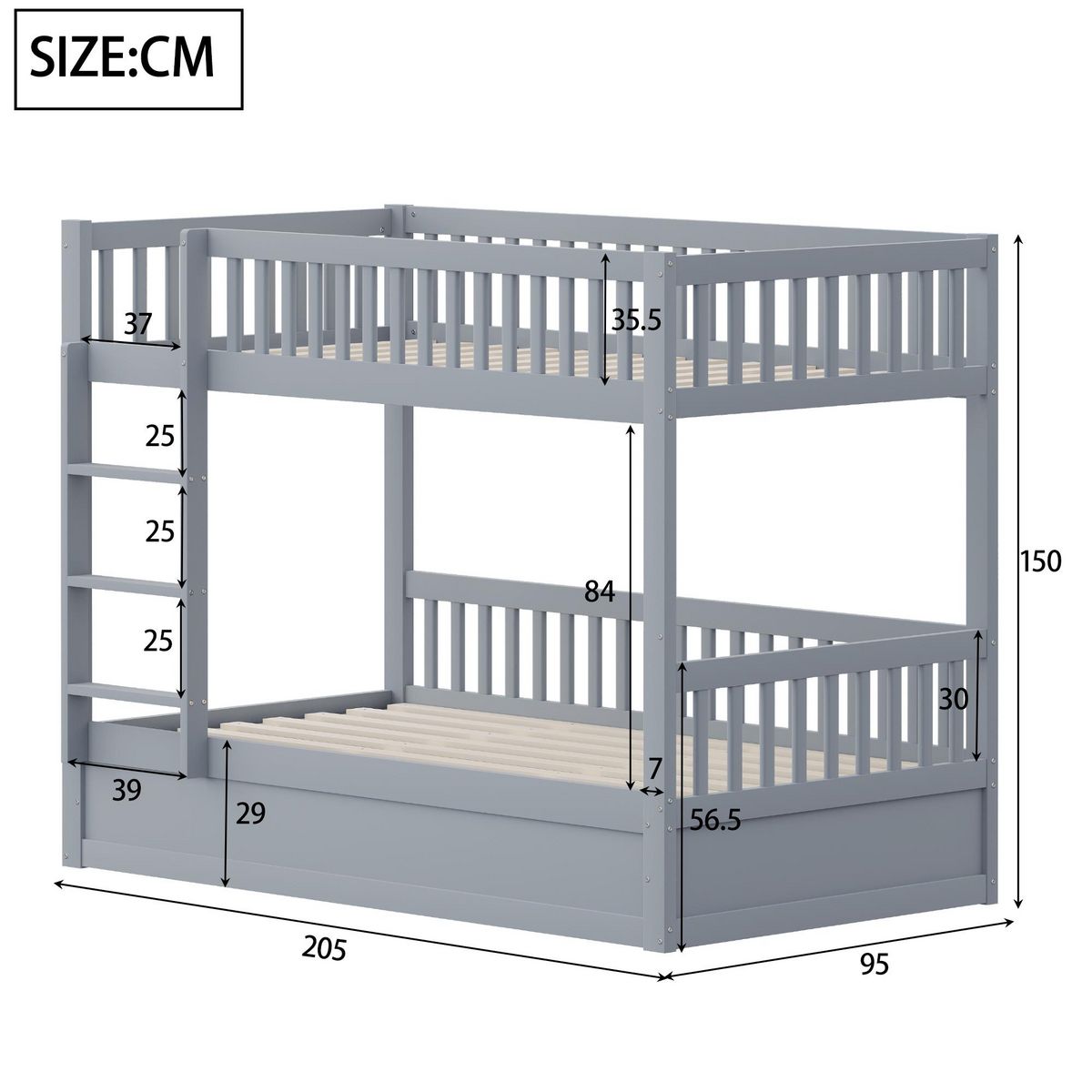 MERAX Lit superposé 90x200cm