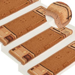 VIDAXL Tapis d'escalier autoadhesifs 5 pcs 65x21x4 cm Beige