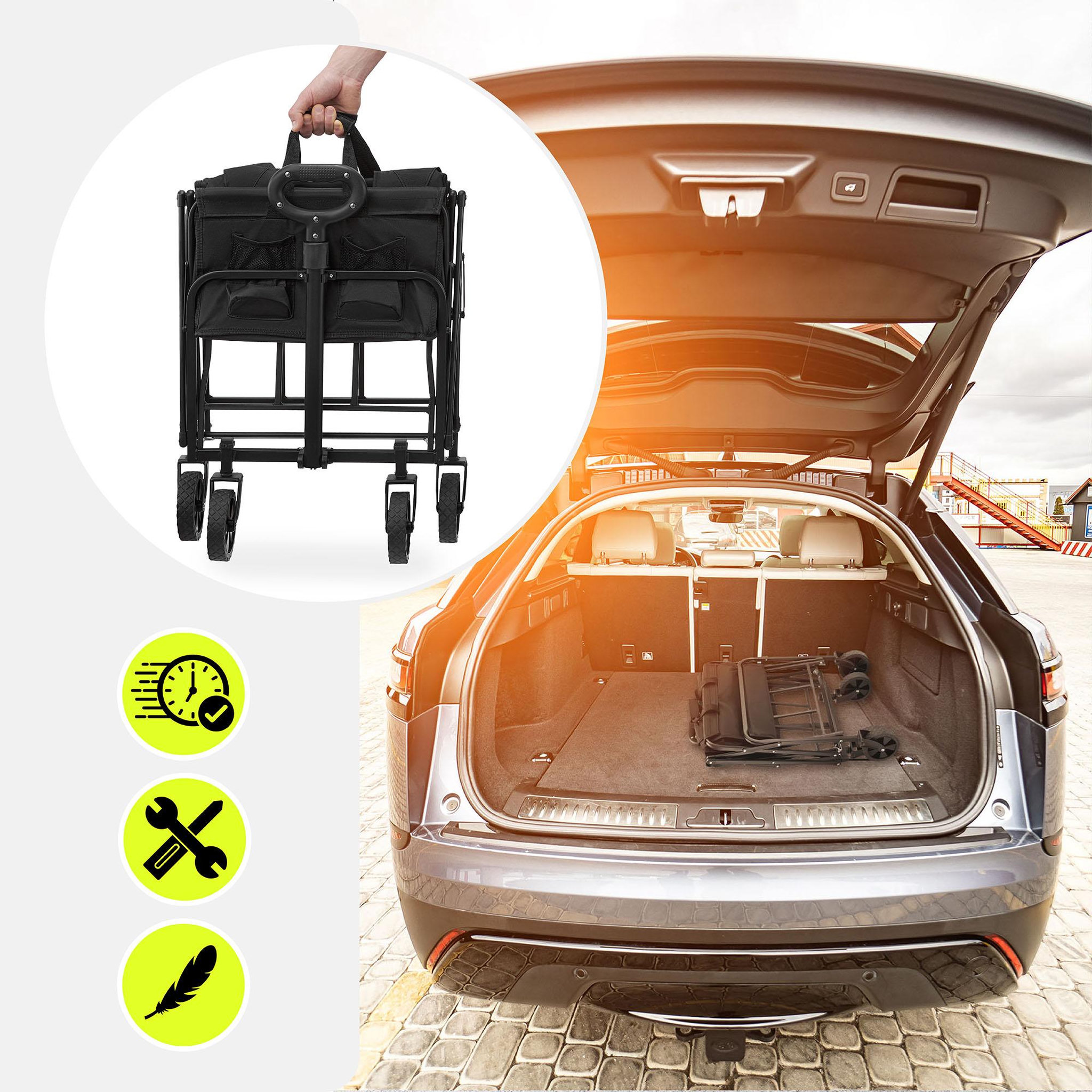 Voir la diapositive 6 : HYPERMOTION Chariot de Transport Pliable HyperMotion 80L, Trolley Compact 80kg en acier, Roues tout-terrain 7
