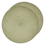 ATMOSPHERA Lot de 2 sets de table tressés AFHIR. Coloris disponibles : Vert, Bleu