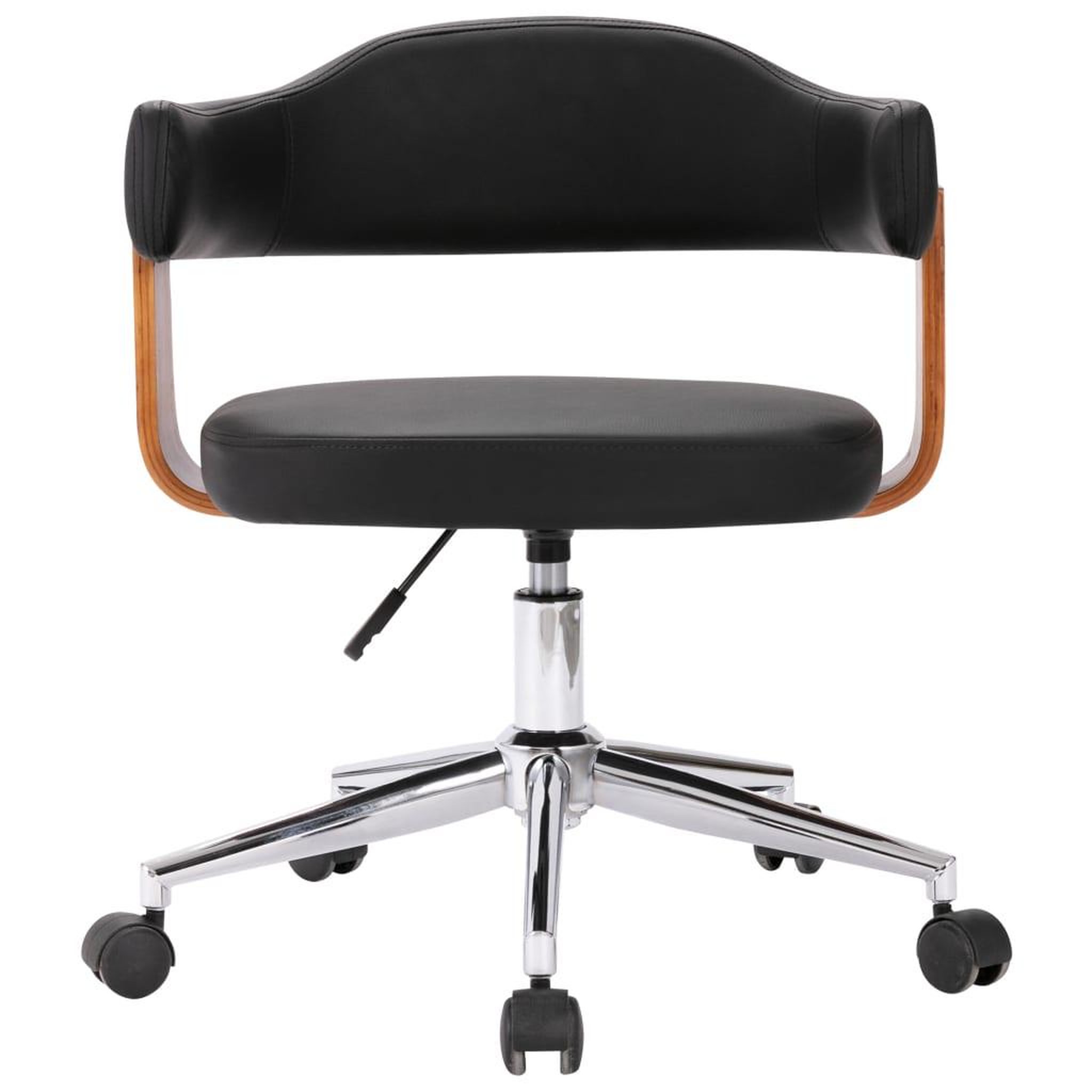 Voir la diapositive 2 : VIDAXL Chaise pivotante de bureau Noir Bois courbe et similicuir
