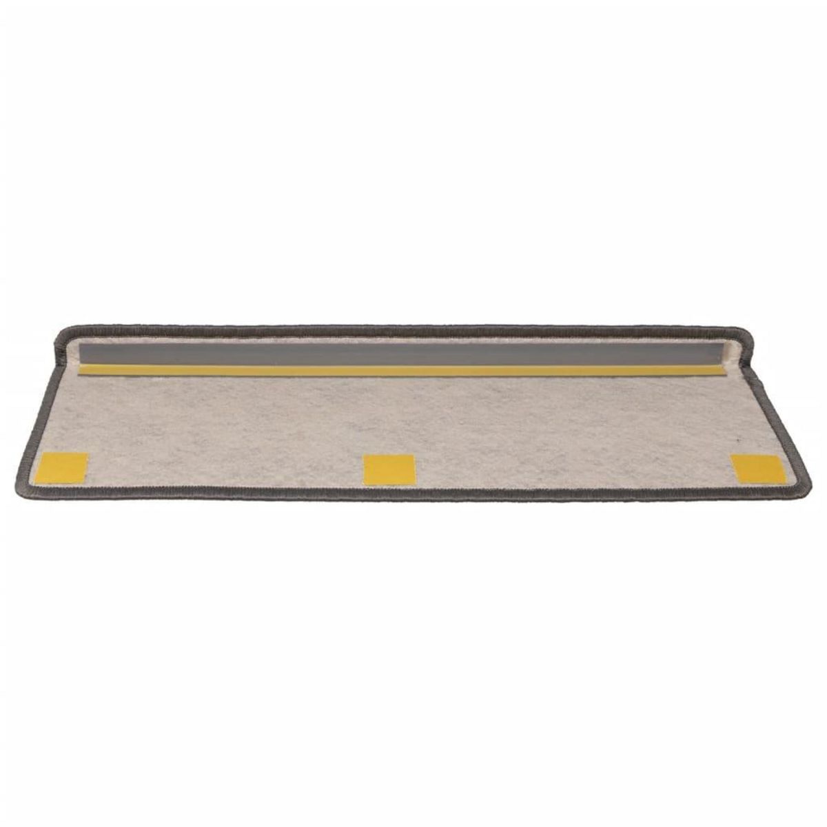 VIDAXL Tapis d'escalier autocollants 15 pcs 65x21x4 cm Gris et beige