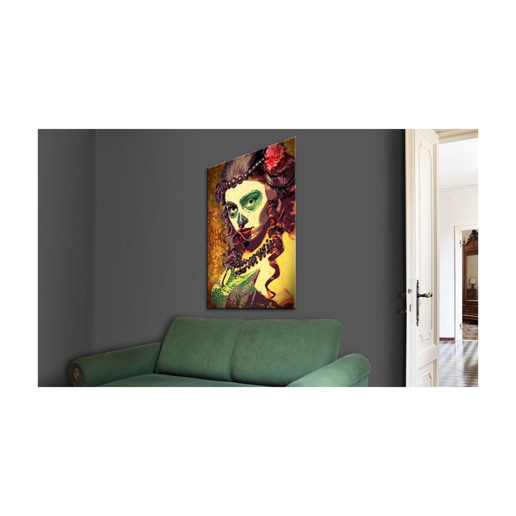 Voir la diapositive 2 : Paris Prix Tableau imprimé  mexican skull