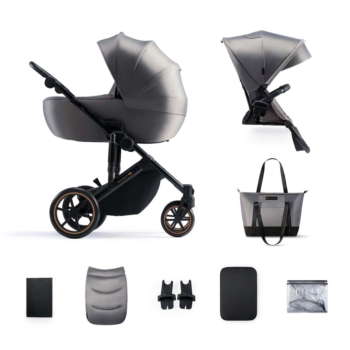 KINDERKRAFT Poussette évolutive 2 en 1 suspension améliorée pour enfants à 22 kg