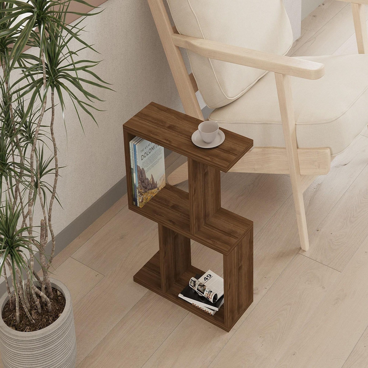 Habitat et Jardin Table d'appoint en bois  Zet  - 45 x 17 x 51 cm - Noyer