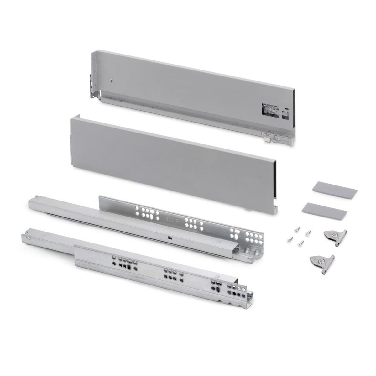 EMUCA SRL Tiroir extérieur Vertex avec réglages 3D hauteur 131mm -  40kg -  profondeur 450mm -  Acier -  Peint en blanc