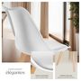Voir la diapositive 4 : tectake Ensemble de chaises de salle à manger avec siège rembourré blanc Lot de 6