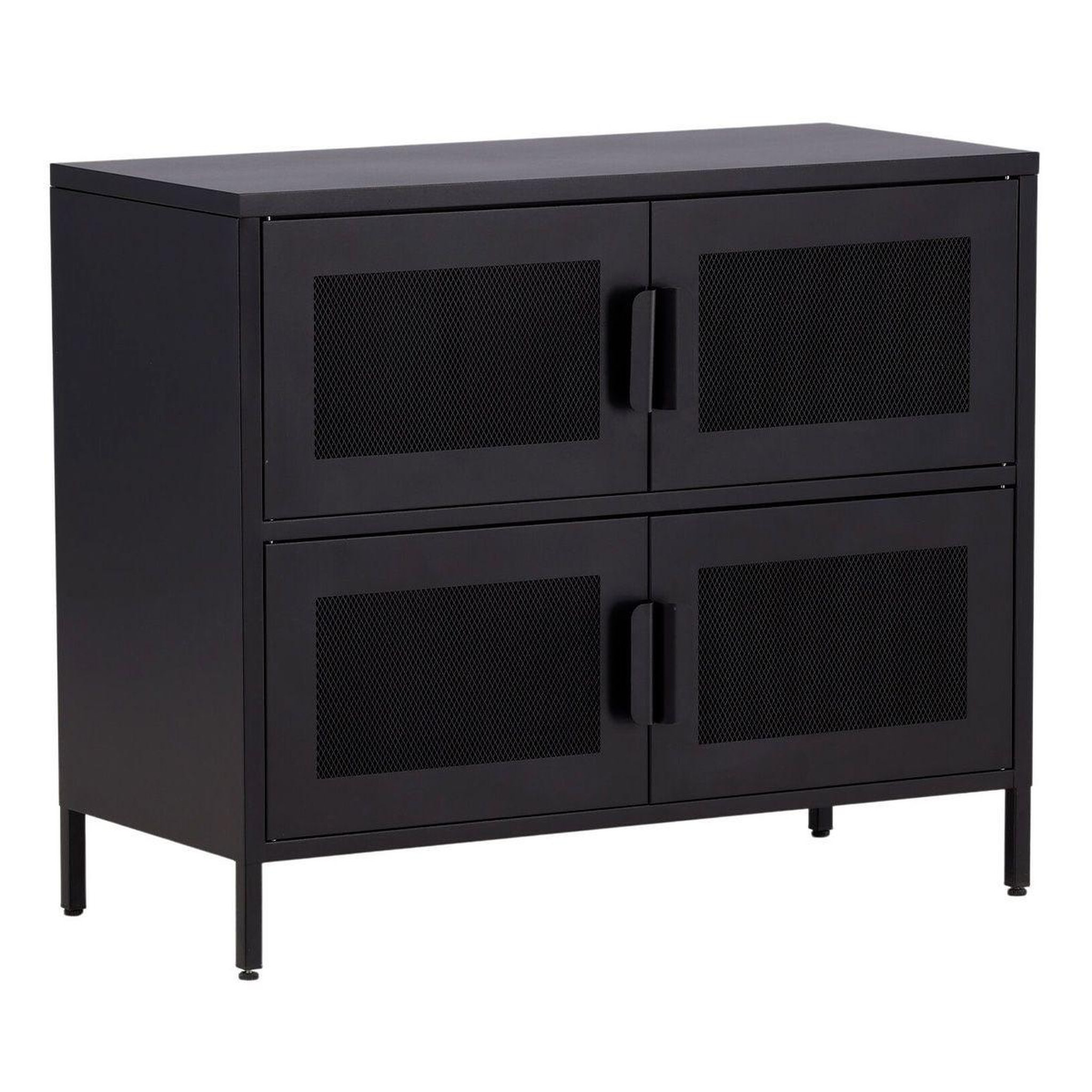 Paris Prix Buffet 4 portes en métal  nett  90cm noir