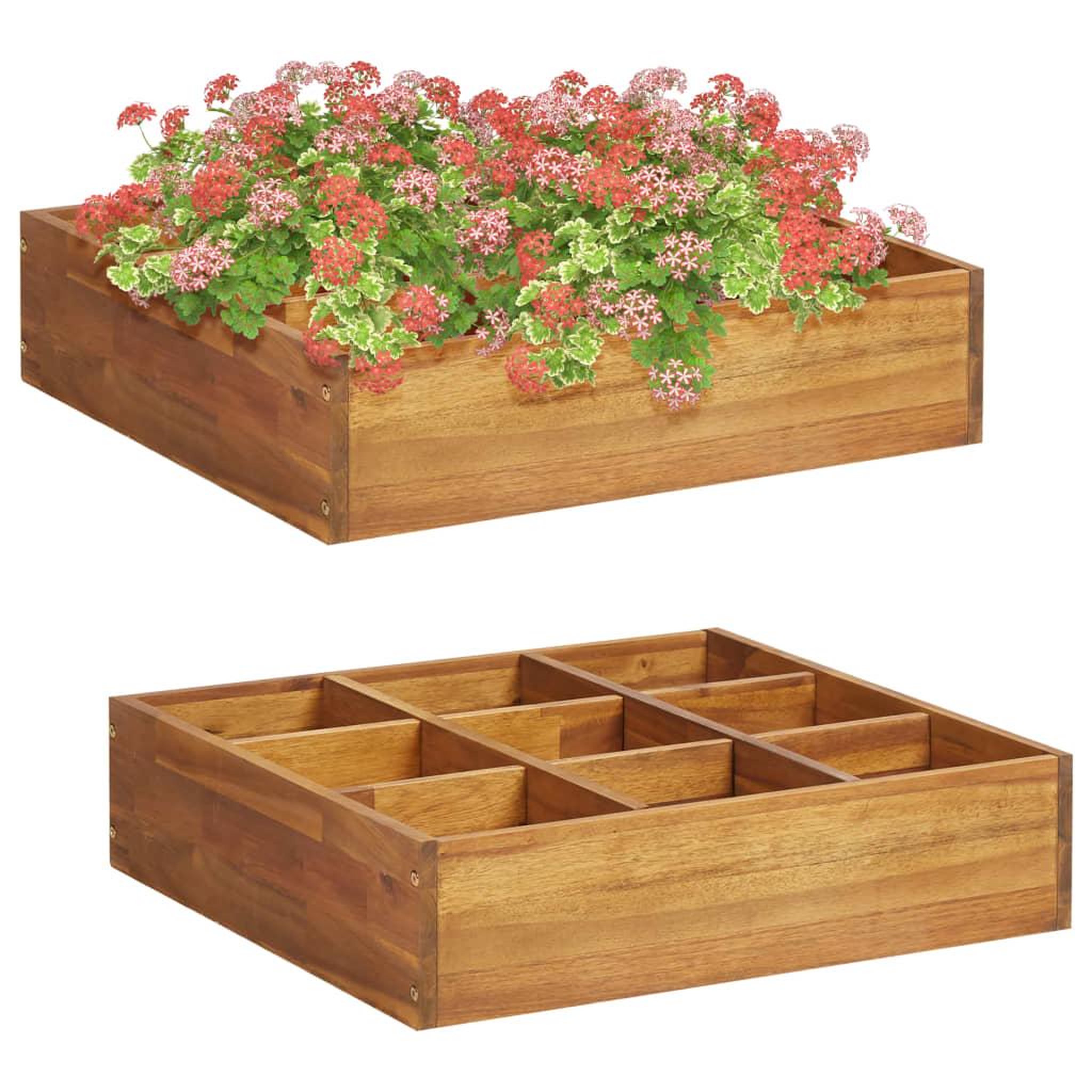 VIDAXL Lit surelevede jardin a herbes bois d'acacia massif 60x60x15 cm
