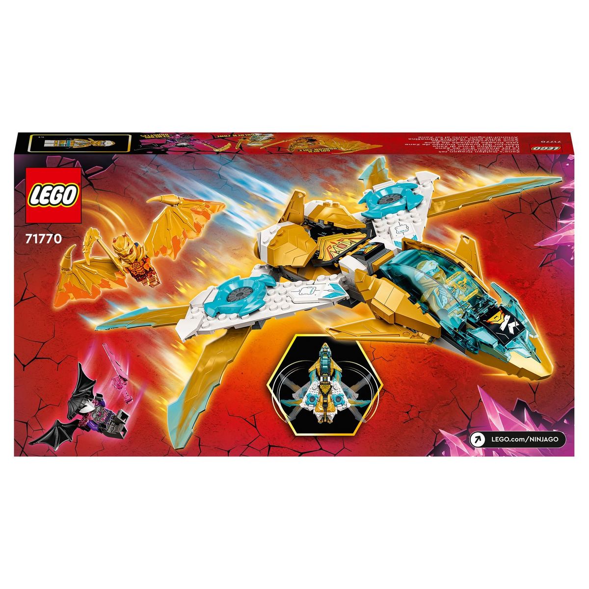 LEGO LEGO NINJAGO 71770 Le Jet Dragon d&rsquo;Or de Zane, Jouet d'Avion et Figurines pour Enfants