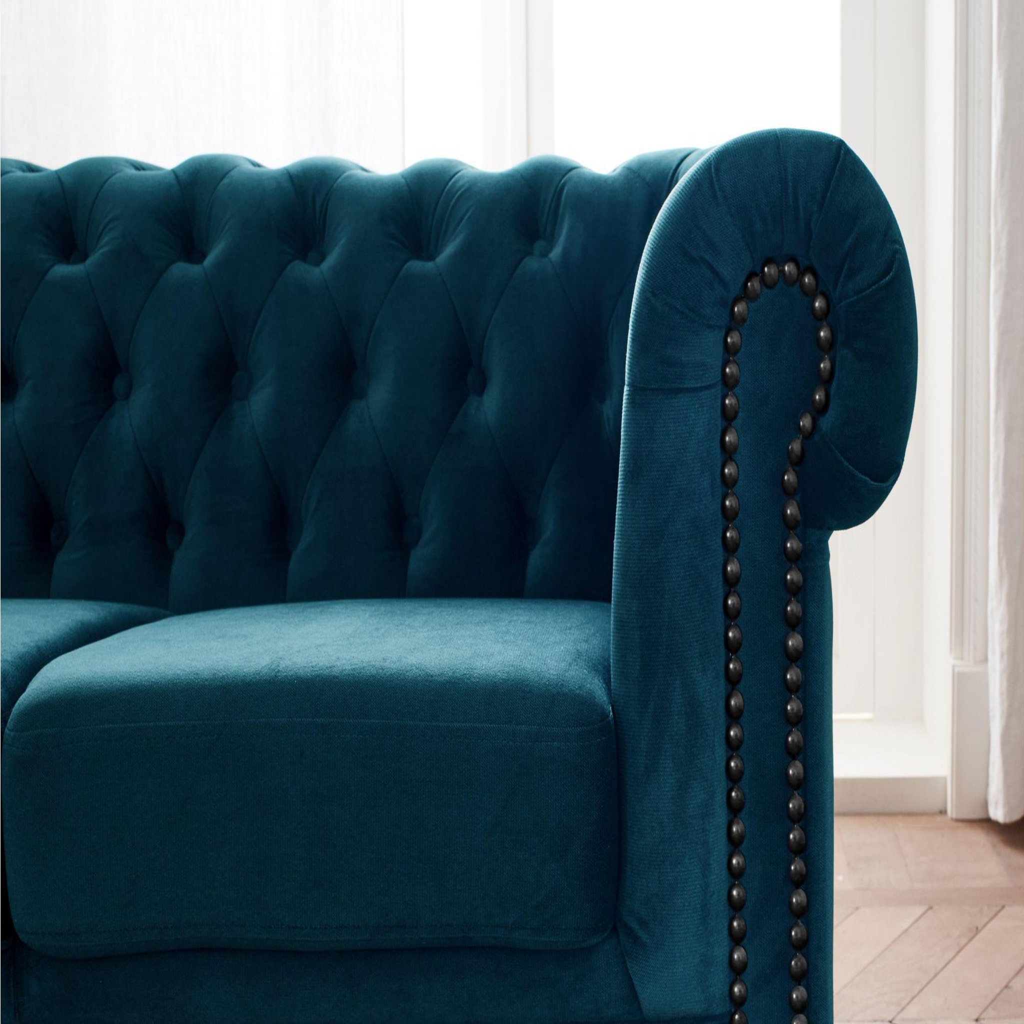 Voir la diapositive 3 : LISA DESIGN William - canapé chesterfield d'angle gauche - 4 places - en velours