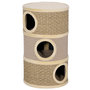 Voir la diapositive 1 : PAWHUT Arbre à chat cylindrique tonneau griffoir - 3 niches + plateforme - sisal corde d'algues beige