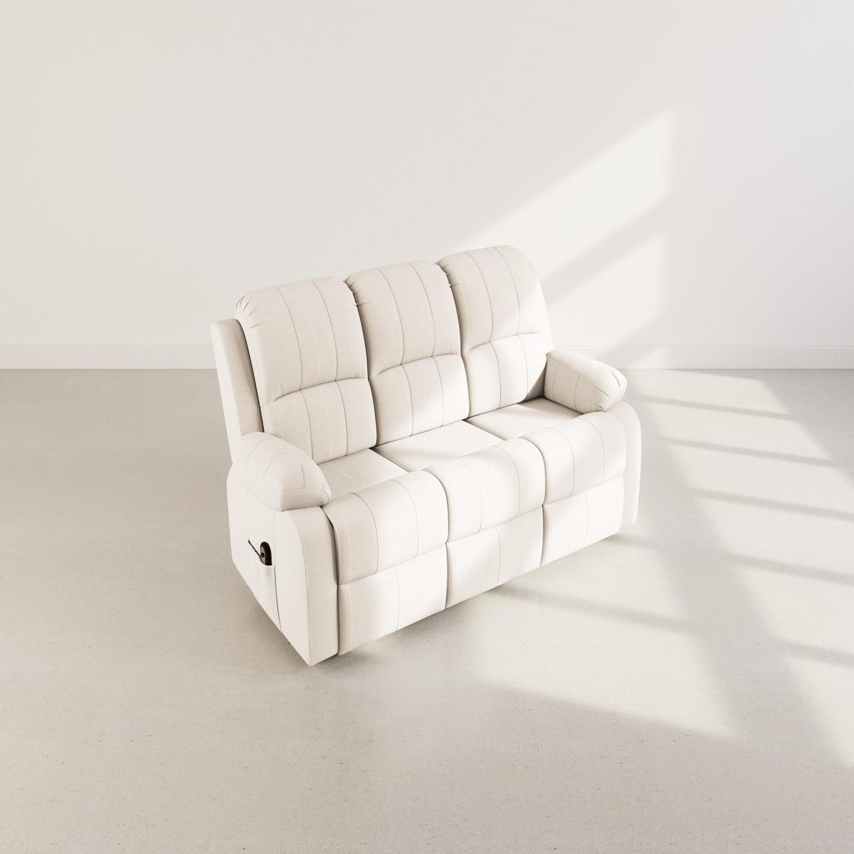 BEST MOBILIER Armand - canapé 3 places relax électrique en velours côtelé