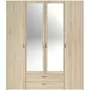 PARISOT Armoire VARIA - Décor chene - 4 portes battantes + 2 miroirs + 2 tiroirs - L 160 x H 185 x P 51 cm - PARISOT