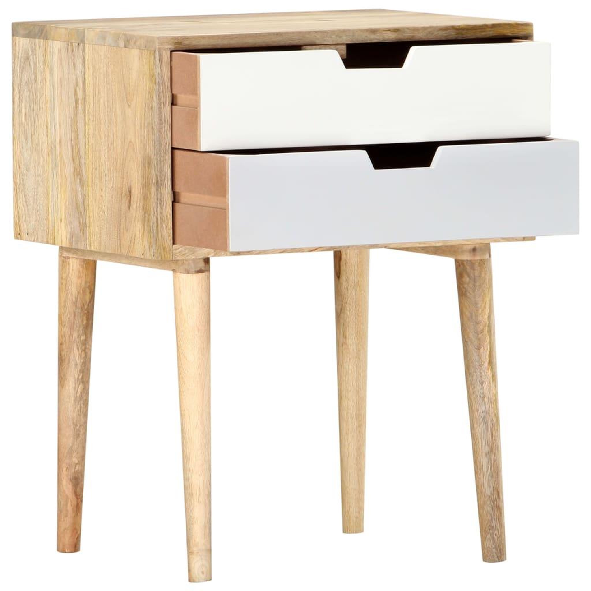 Voir la diapositive 2 : VIDAXL Table de chevet 47x35x59 cm bois de manguier massif