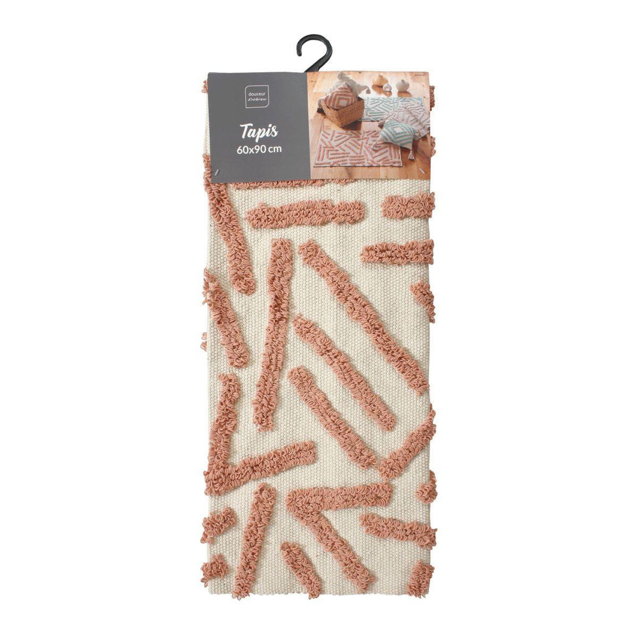 Voir la diapositive 5 : Douceur d'Intérieur Tapis déco tufté  athena  60x90cm rose