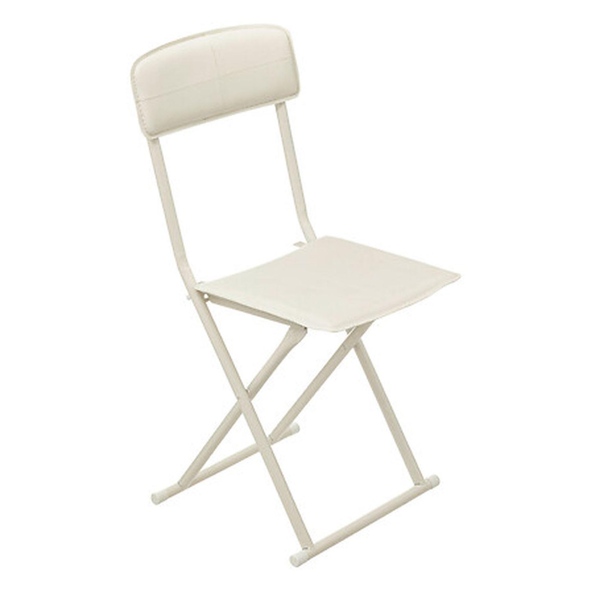 Voir la diapositive 3 : TOILINUX Lot de 4 chaises pliantes en simili cuir - beige