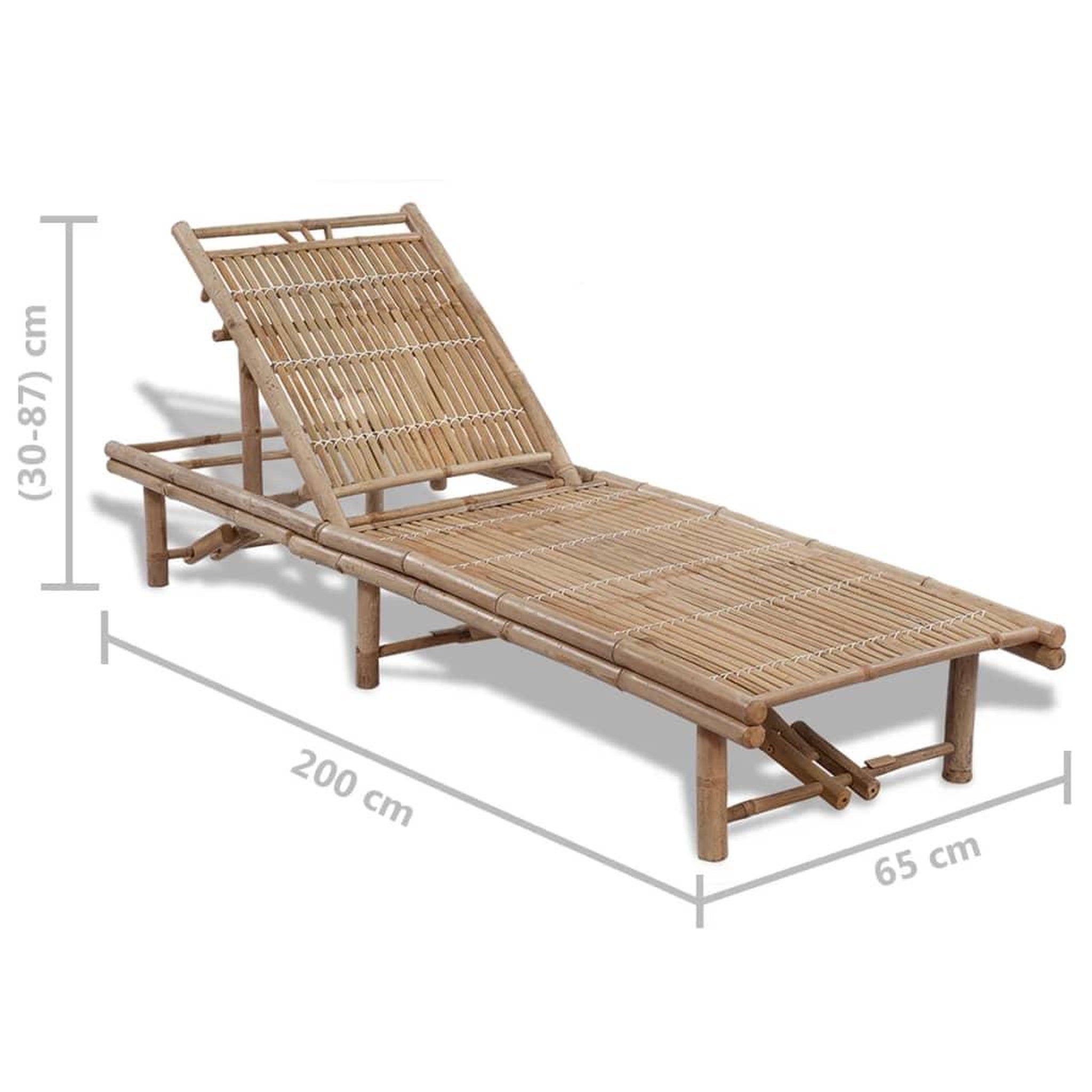 Voir la diapositive 6 : VIDAXL Chaise longue bambou