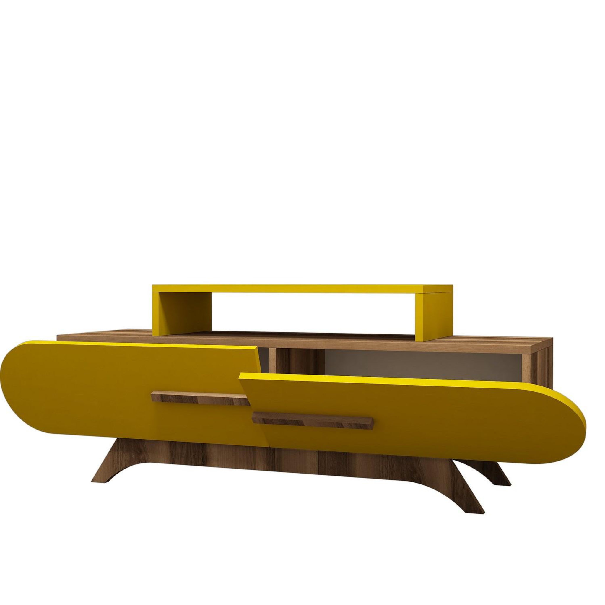 Voir la diapositive 4 : Habitat et Jardin Meuble tv en bois  rose  - 145 x 36 x 49 cm - noyerjaune