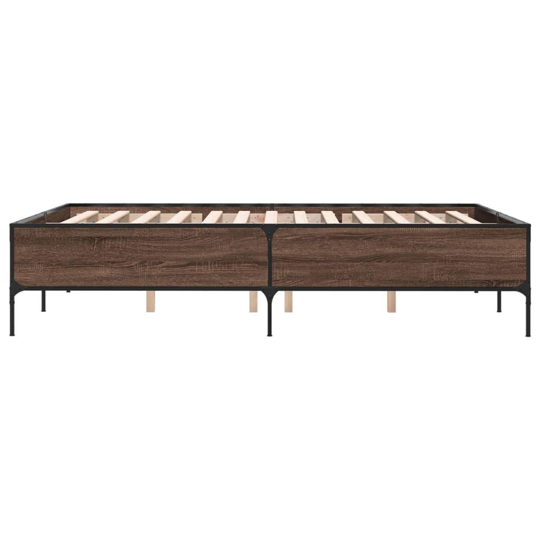 Voir la diapositive 5 : VIDAXL Cadre de lit sans matelas chene marron 140x200 cm