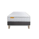 SEPTNUITS Ensemble matelas Mémoire de forme + sommier gris Memo. Coloris disponibles : Gris