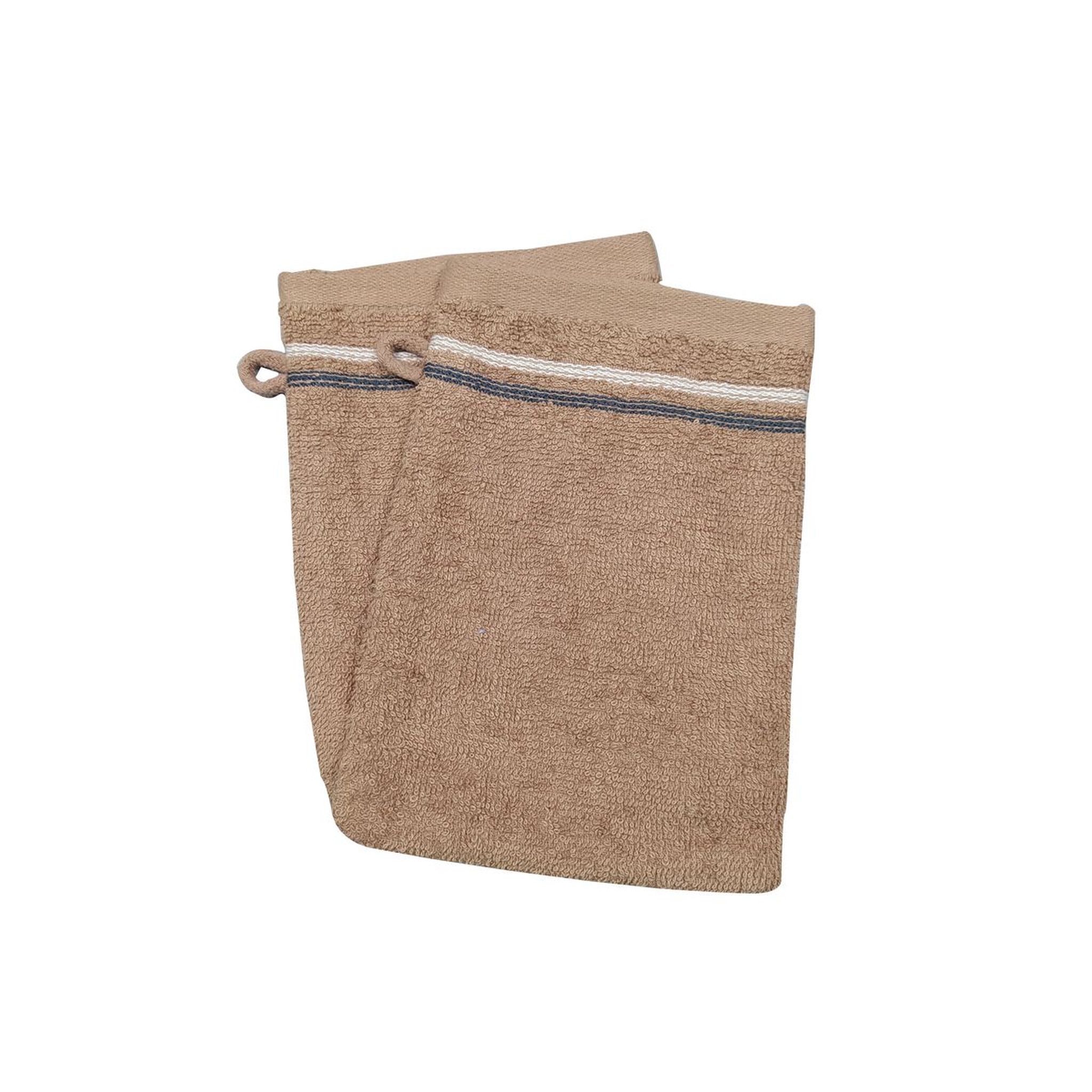 ACTUEL Lot de 2 gants de toilette fantaisie en coton 360gsm