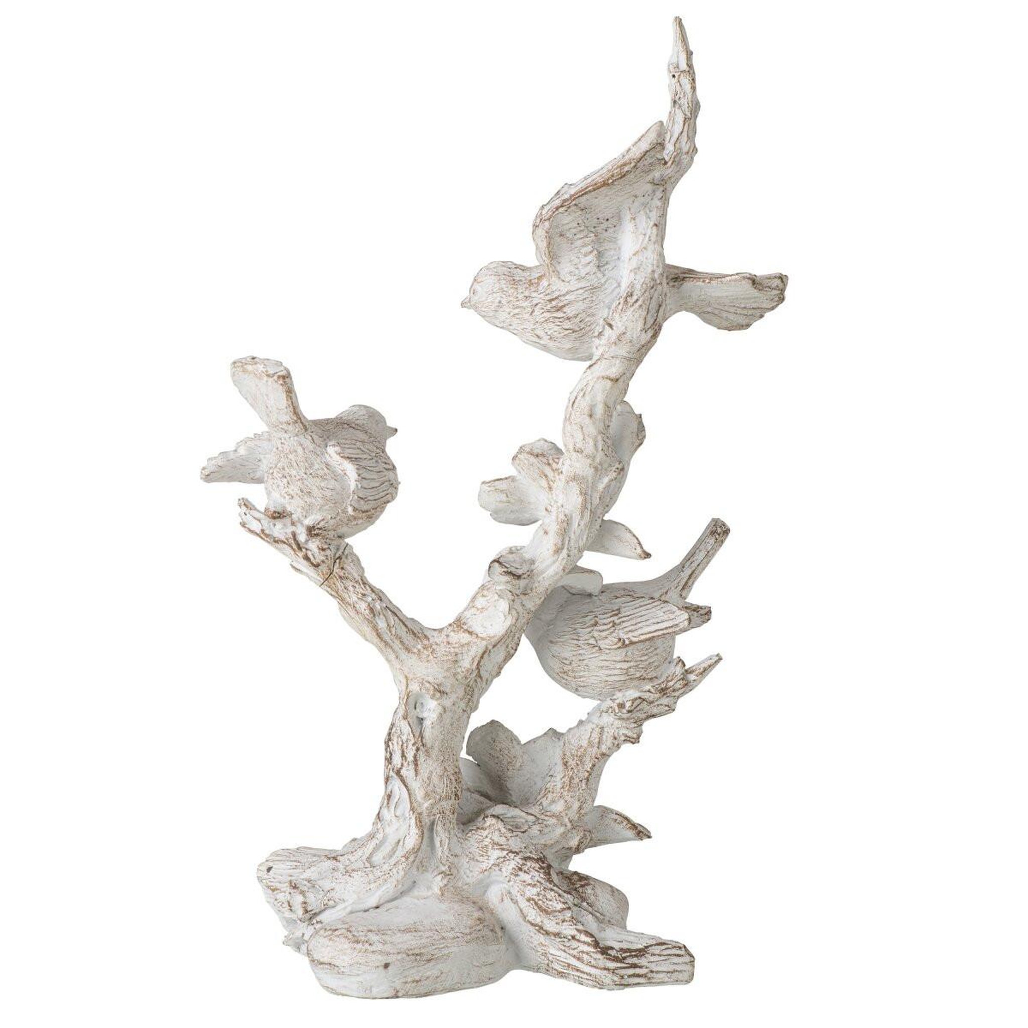 Voir la diapositive 3 : J-LINE Statuette déco oiseaux en argile  janna  37cm écru