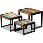 VIDAXL Tables gigognes 3 pcs Bois de recuperation massif