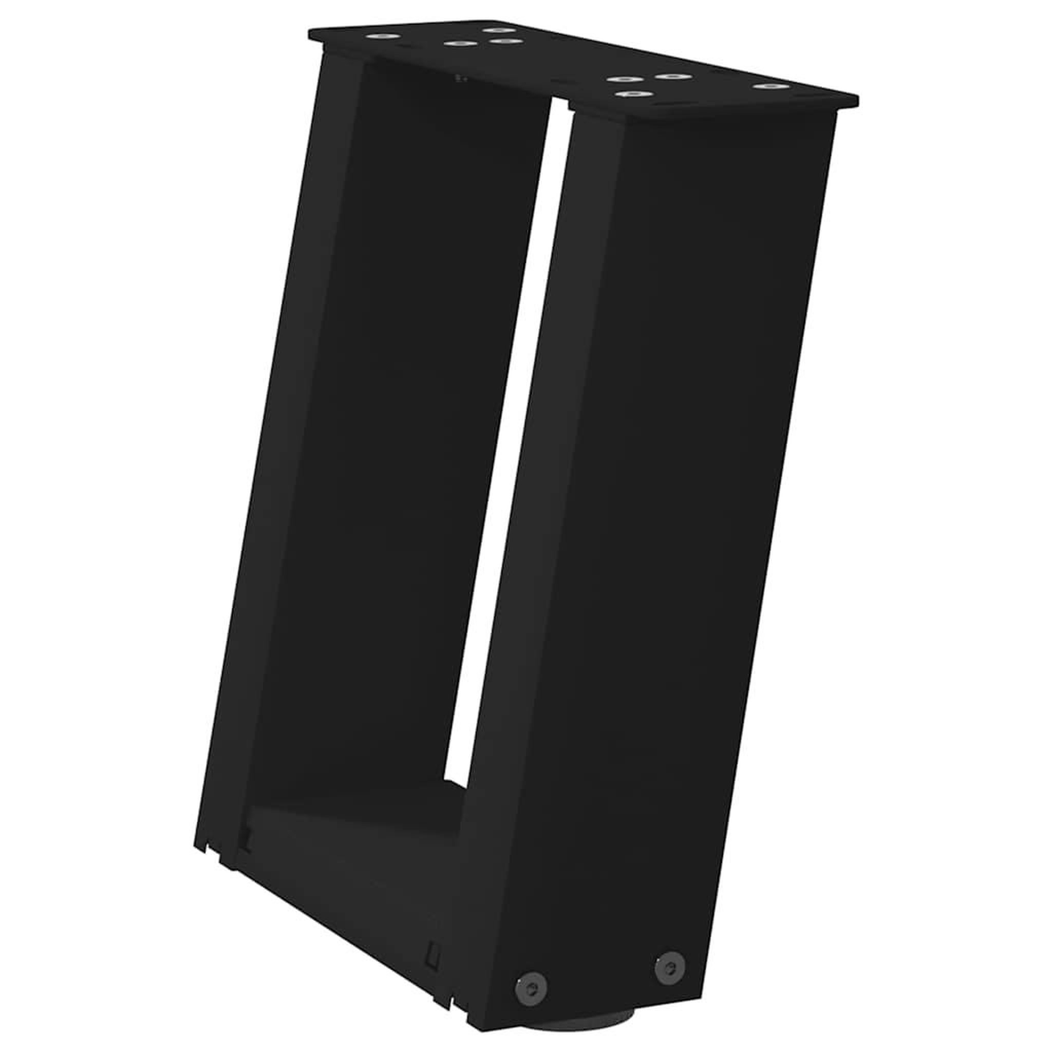 Voir la diapositive 4 : VIDAXL Pieds de table basse forme de U 2 pcs noir 30x(30-31) cm acier