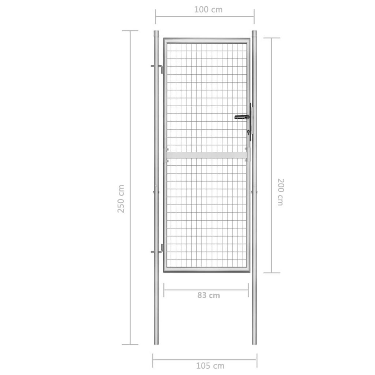 VIDAXL Porte de jardin Acier galvanise 105x250 cm Argente