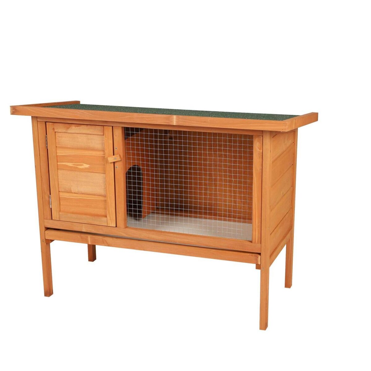 TOILINUX Clapier pour lapin et cochon d'inde en bois naturel sur pied