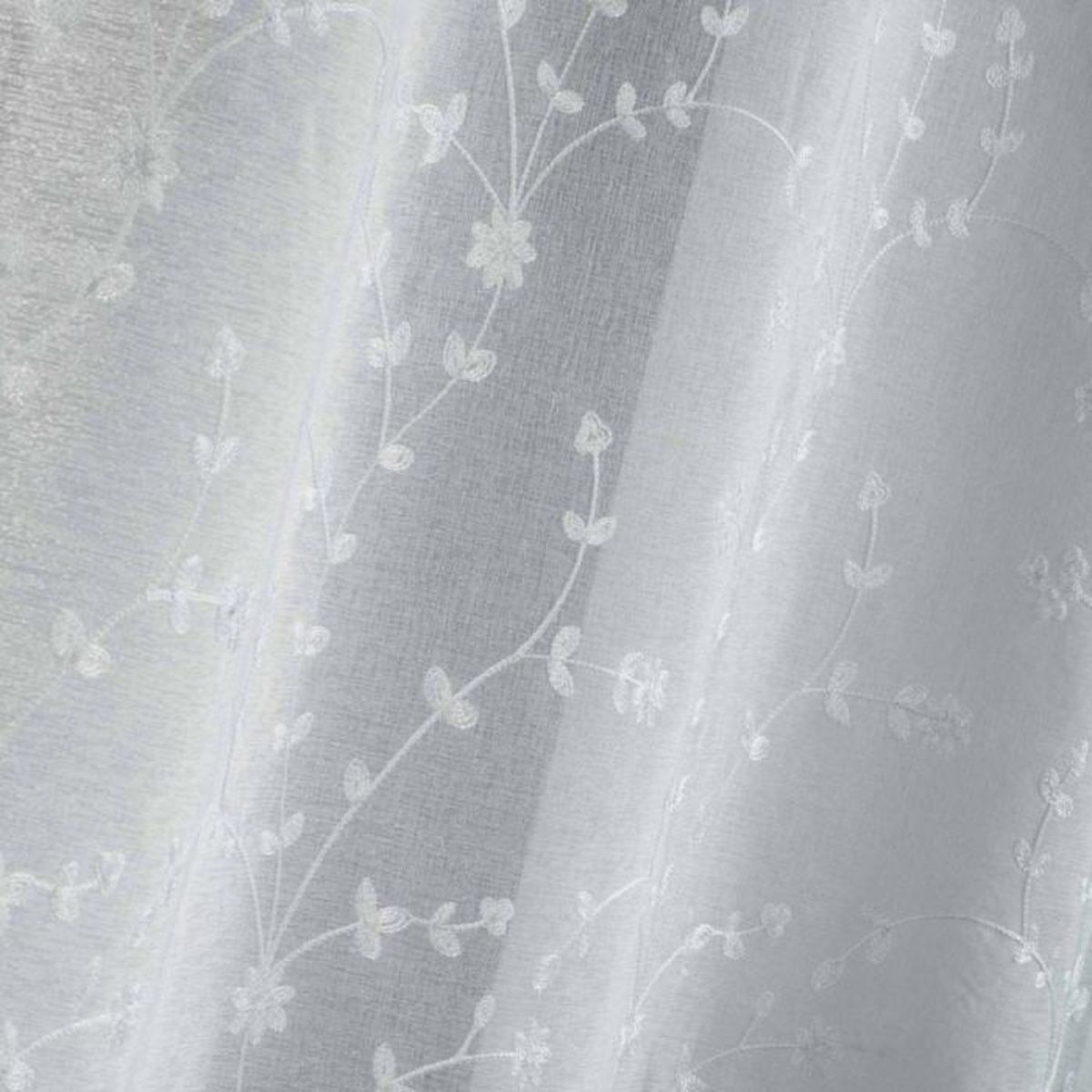 Paris Prix Paire de Voilages  Petite Fleur  60x120cm Blanc