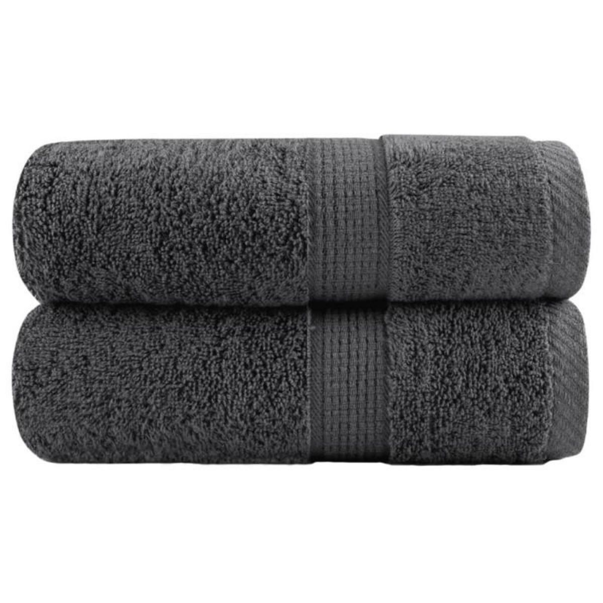 VIDAXL Serviettes de visage de qualité sup. SOLUND 2 pcs anthracite