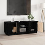 Voir la diapositive 3 : VIDAXL Meuble TV Noir 110x35x40,5 cm Bois de pin massif