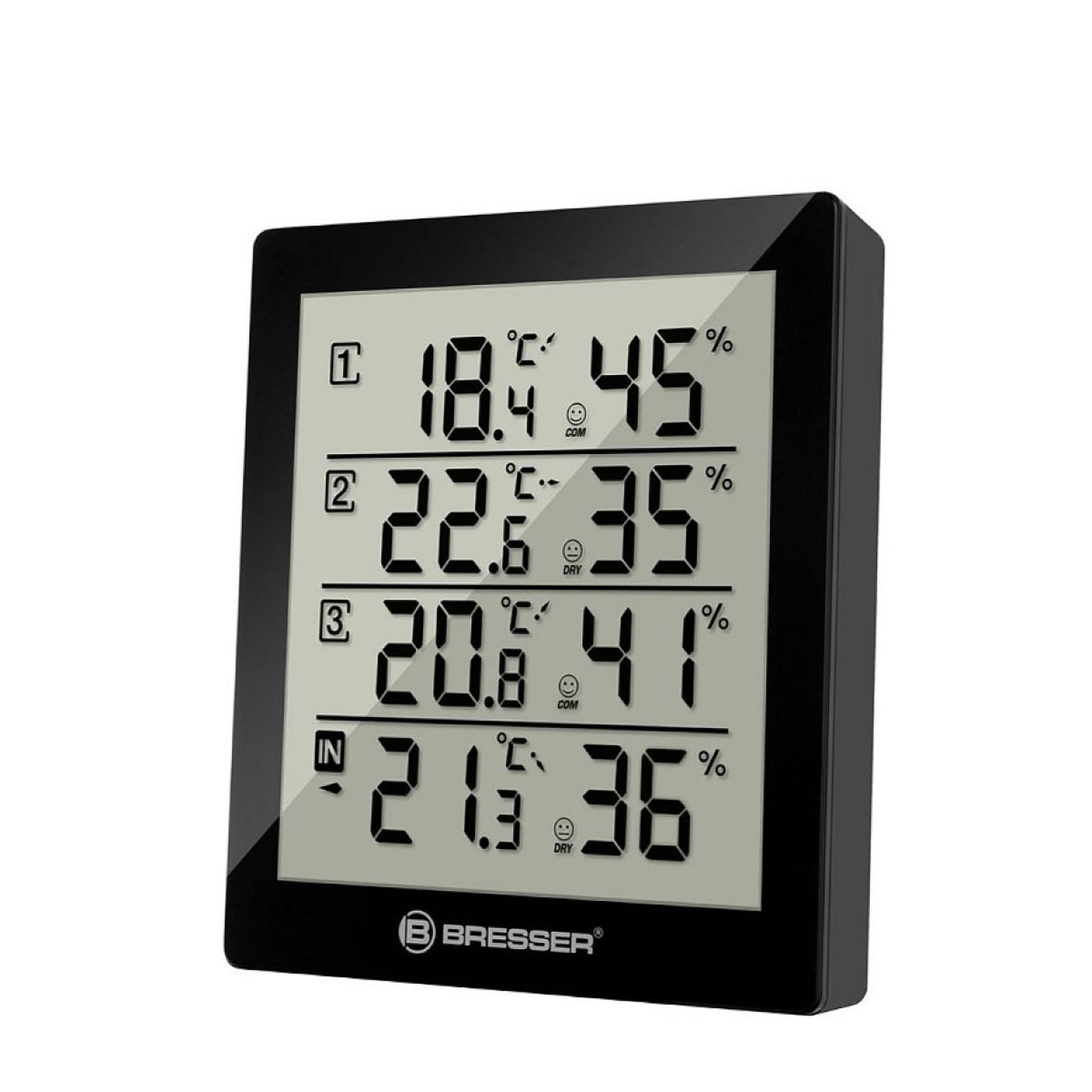 Voir la diapositive 1 : Bresser Station météo  Temeo Hygro Quadro noir