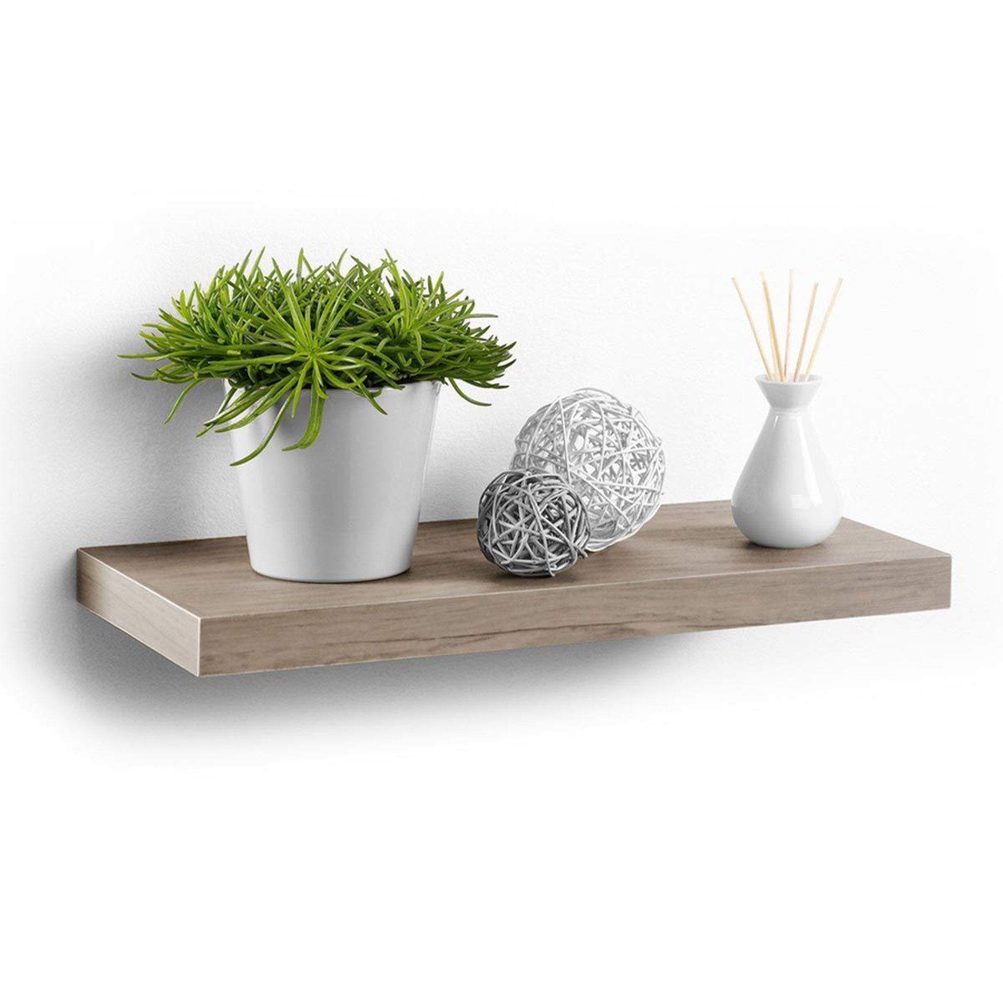 Voir la diapositive 1 : HOMEA Étagère Murale Design  Flottante  50cm Chêne