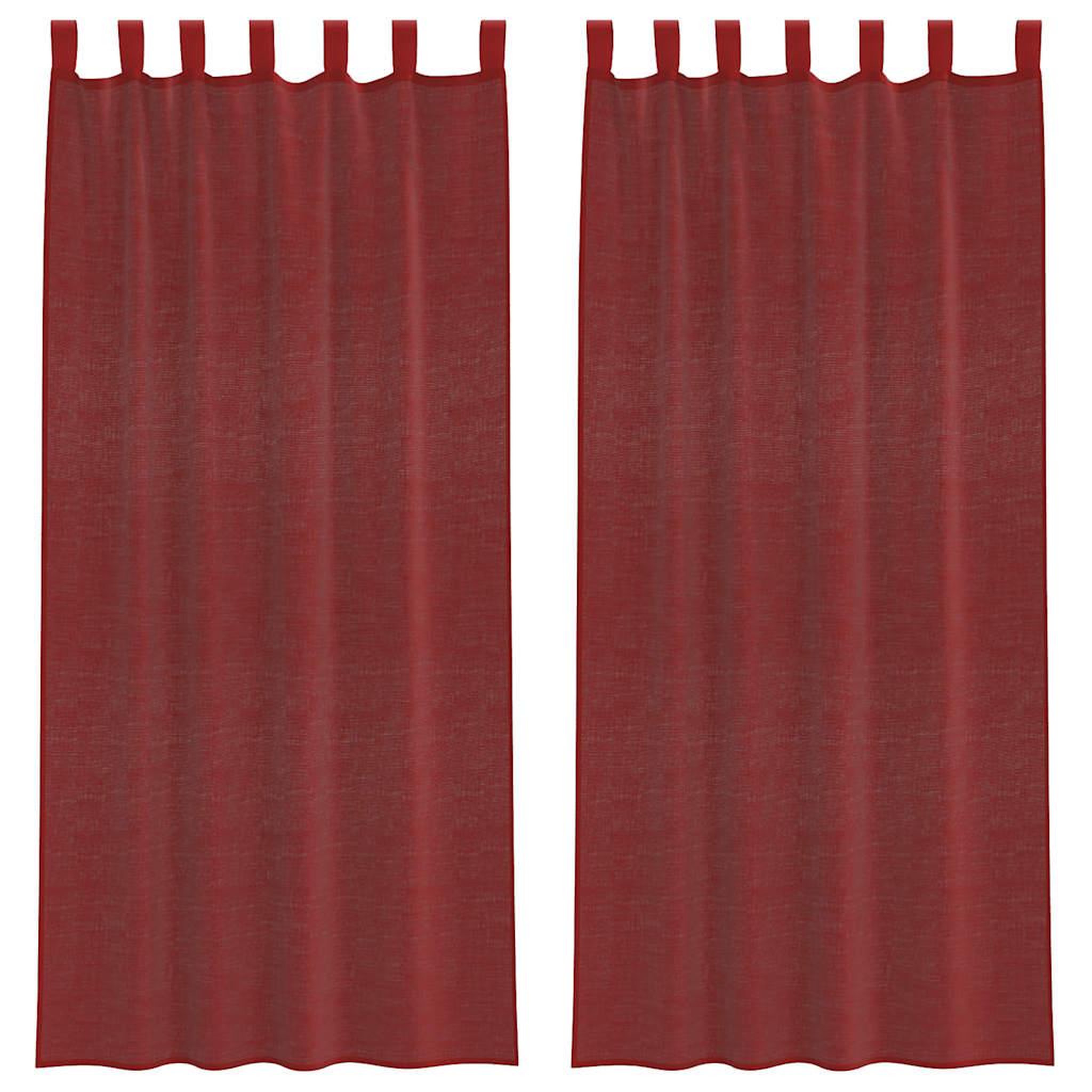 Voir la diapositive 2 : VIDAXL Rideaux en voile avec passe-tringles 2 pcs rouge bordeaux