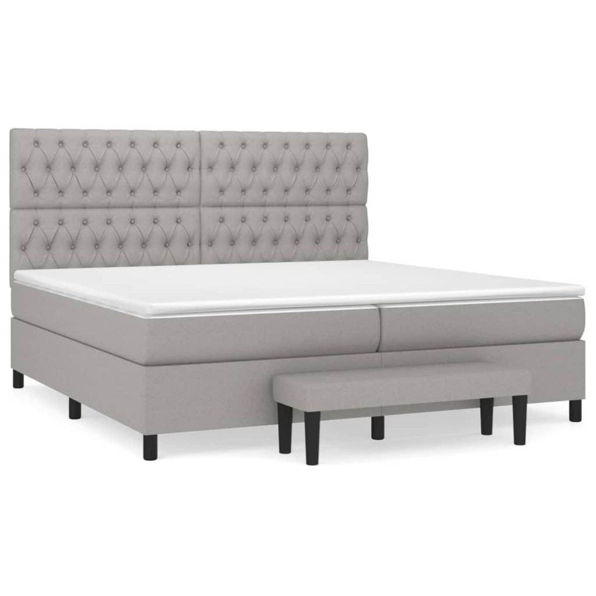VIDAXL Sommier a lattes de lit avec matelas Gris clair 200x200cm Tissu