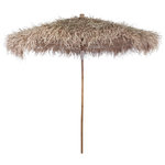 VIDAXL Parasol en bambou avec toit en feuille de bananier 210 cm