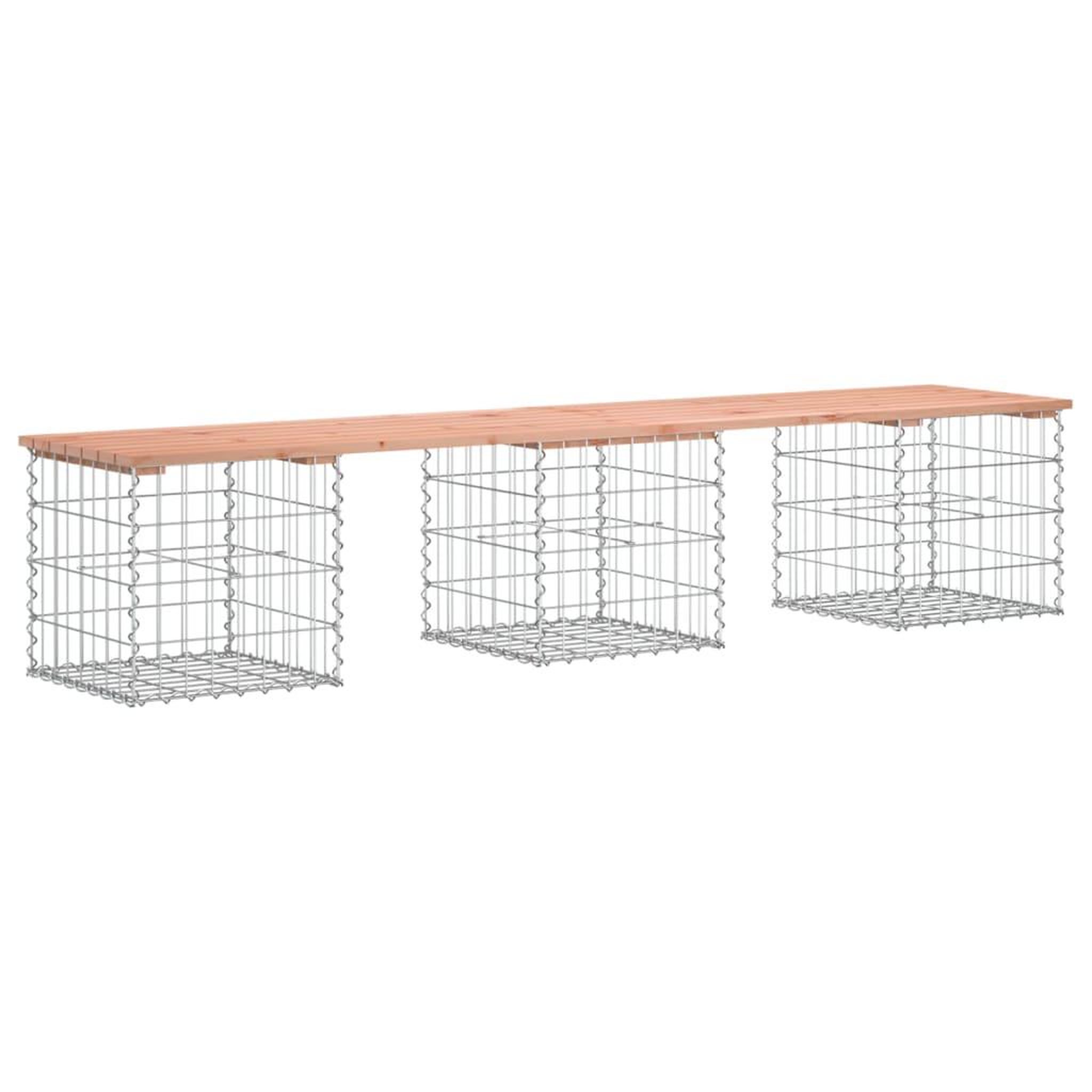 Voir la diapositive 5 : VIDAXL Banc de jardin design gabion 203x44x42cm bois massif de douglas