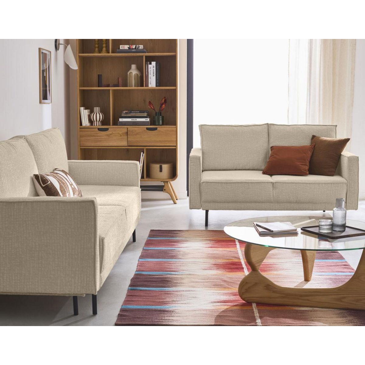 LISA DESIGN Charlie - canapé droit 2 places - en tissu velours relief