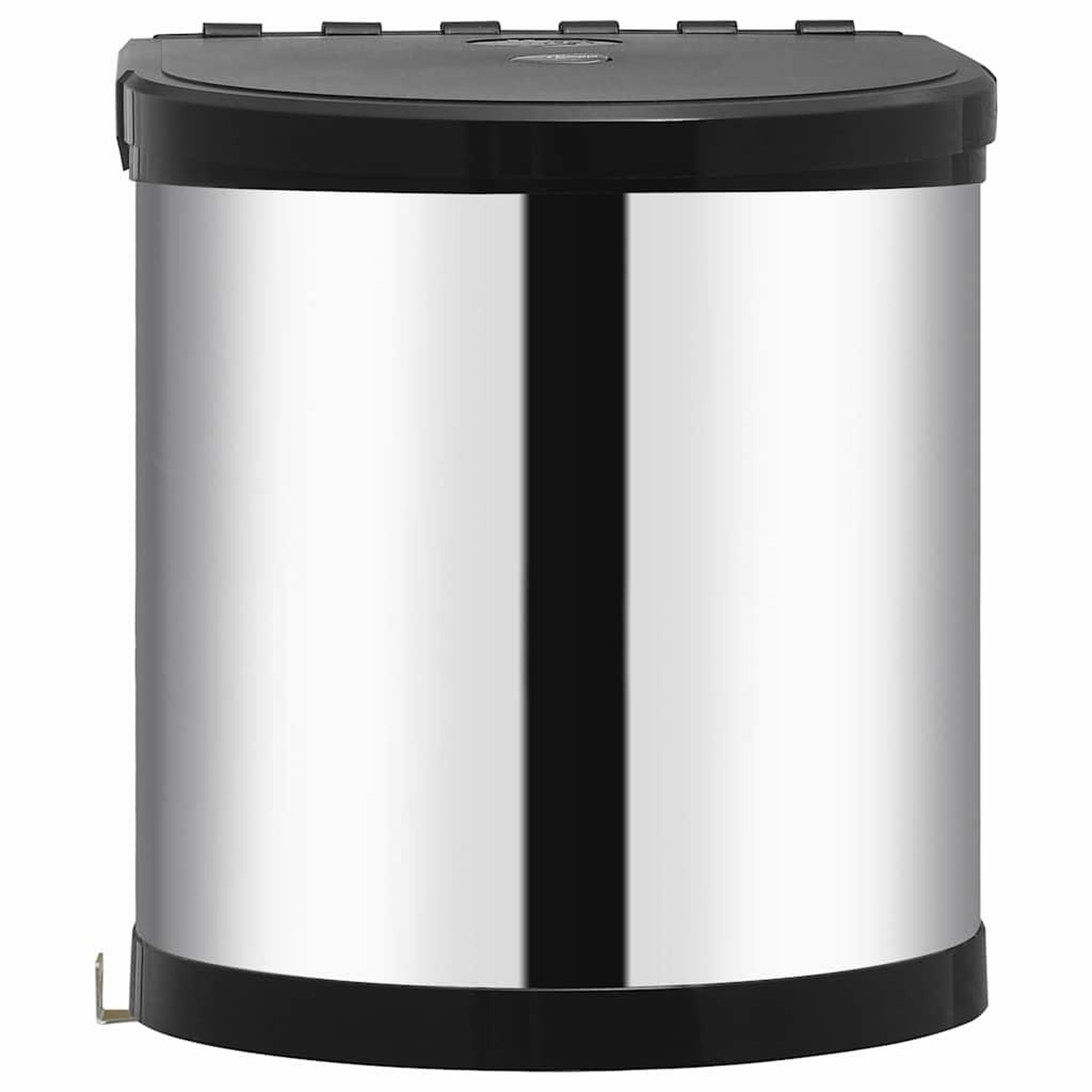 Voir la diapositive 2 : VIDAXL Poubelle integree de cuisine Acier inoxydable 12 L
