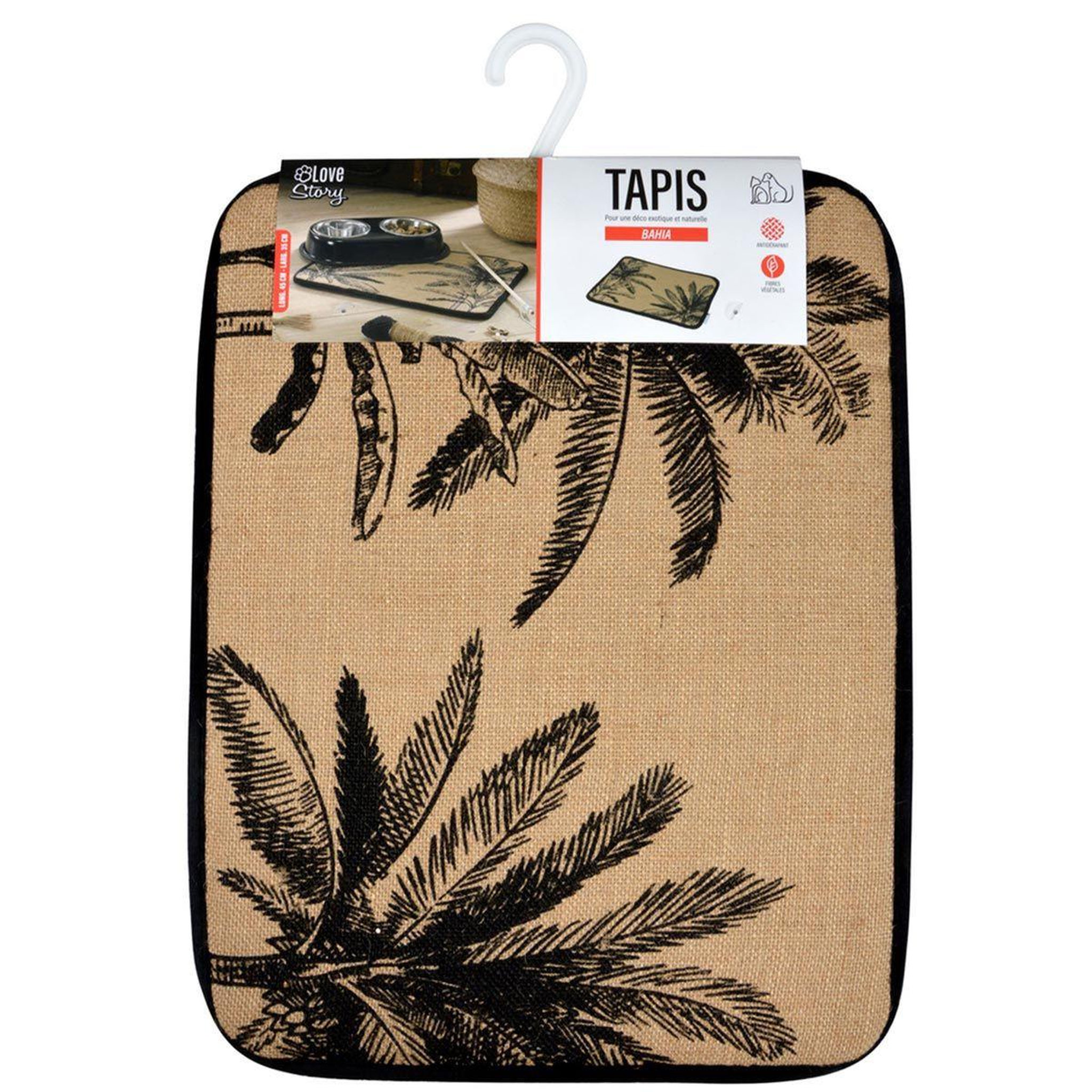 Voir la diapositive 5 : LOVE STORY Tapis de repas pour animaux  bahia  45cm beige