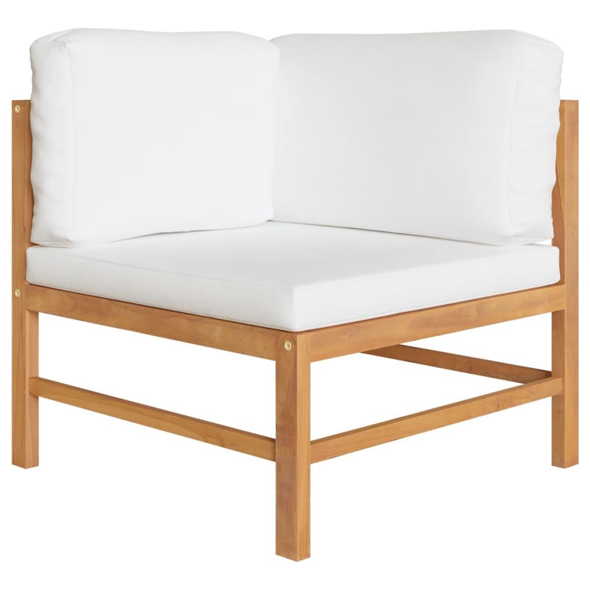 Voir la diapositive 3 : VIDAXL Salon de jardin 6 pcs avec coussins creme Bois de teck solide