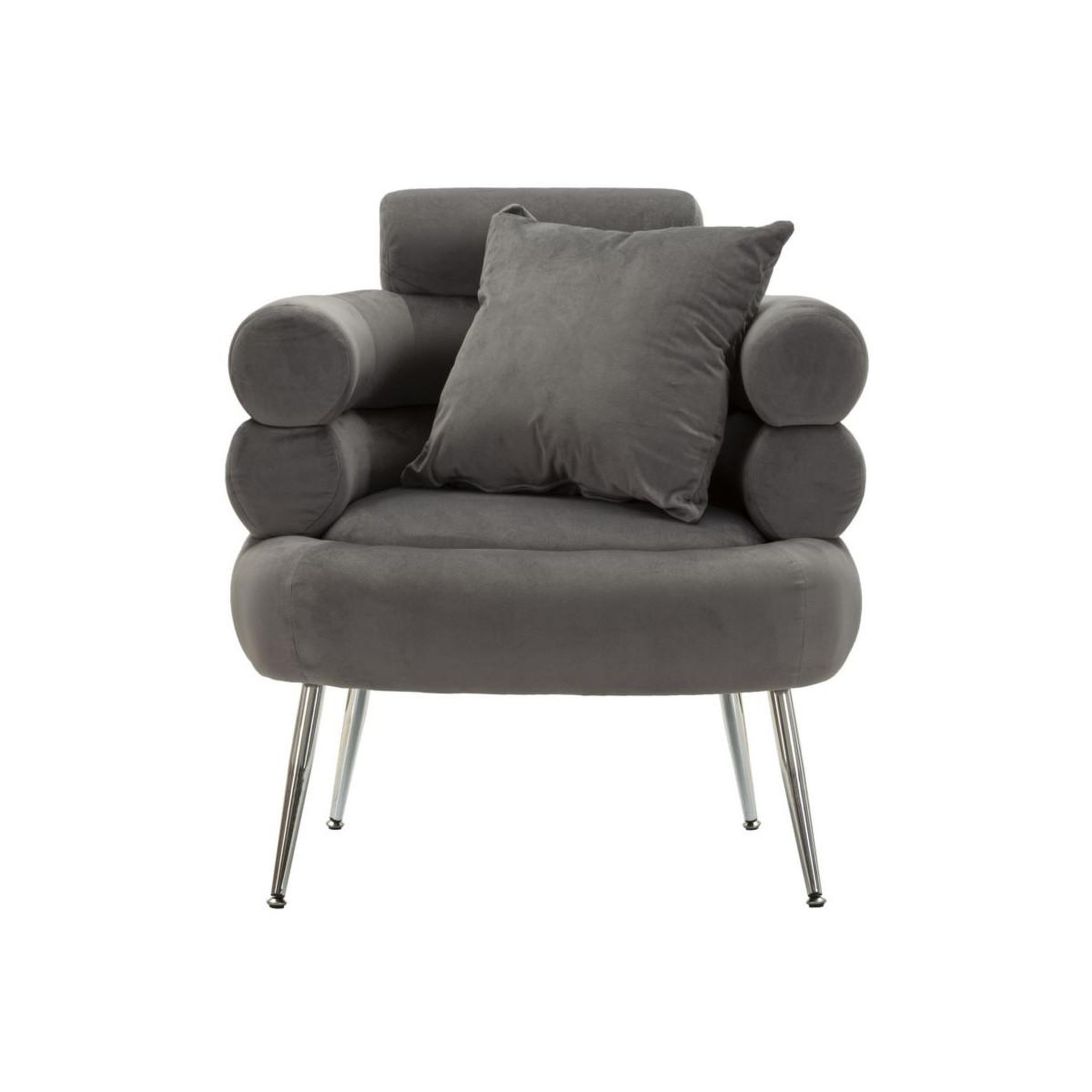 Voir la diapositive 2 : Paris Prix Fauteuil imitation fourrure  soffy+  85cm gris