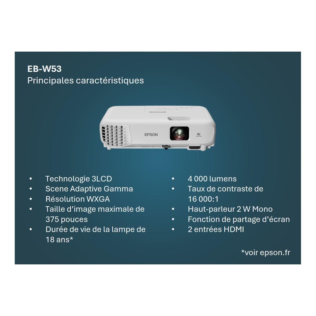 Epson Vidéoprojecteur portable EB-W53